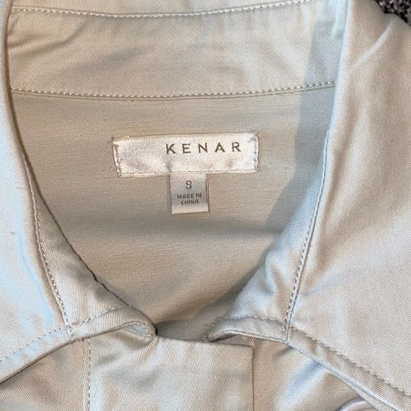 Kenar Women's Blazer Tan Beige Pleated Button Coat - Picture 4 of 5